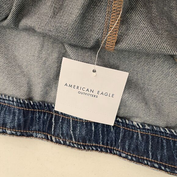 American Eagle Aerie Women's XXL Denim Pull On Maxi Skirt Slit Blue NWT - Picture 10 of 10